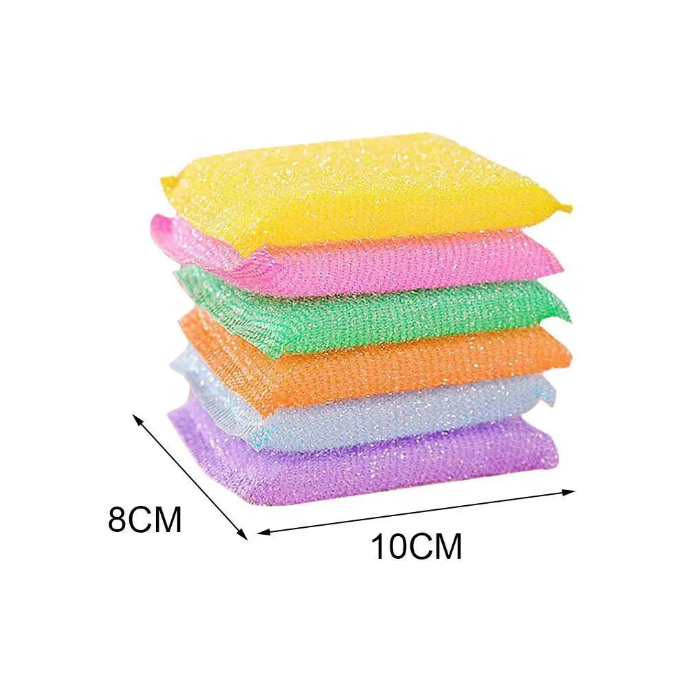 

4 Pieces Of Kitchen Non-stick Oil Scouring Pad Tableware Sponge Towel Tool Cloth Brush Cleaning Decontamination Random Color