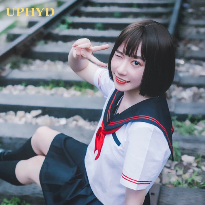 

Kawaii School Uniform Korea Girls JK Uniforms Plus Size Sailor Suits Shirt Pleated Skirt Sets Teen Girls Japanese Anime Uniforms
