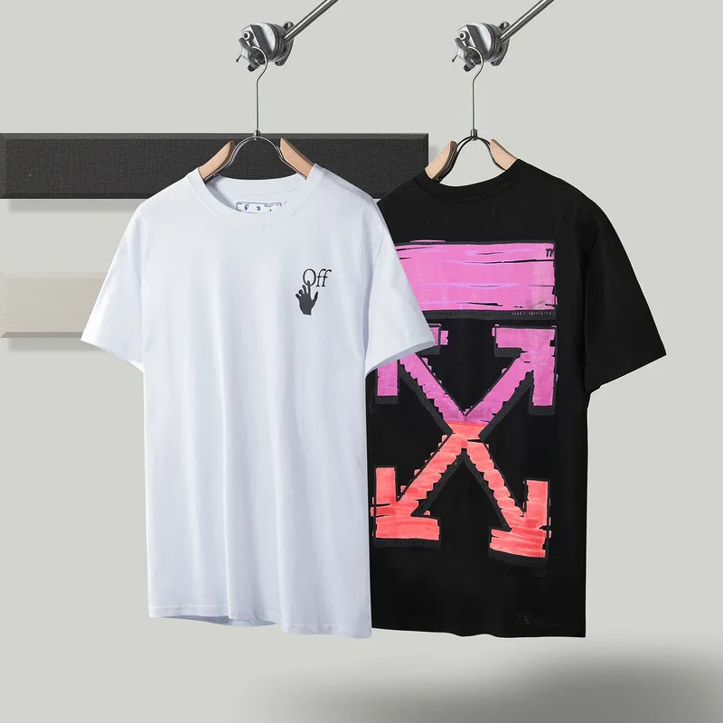 

2021 fashion br spring summer casual short sleeve t-shirt men's and women's cotton ow