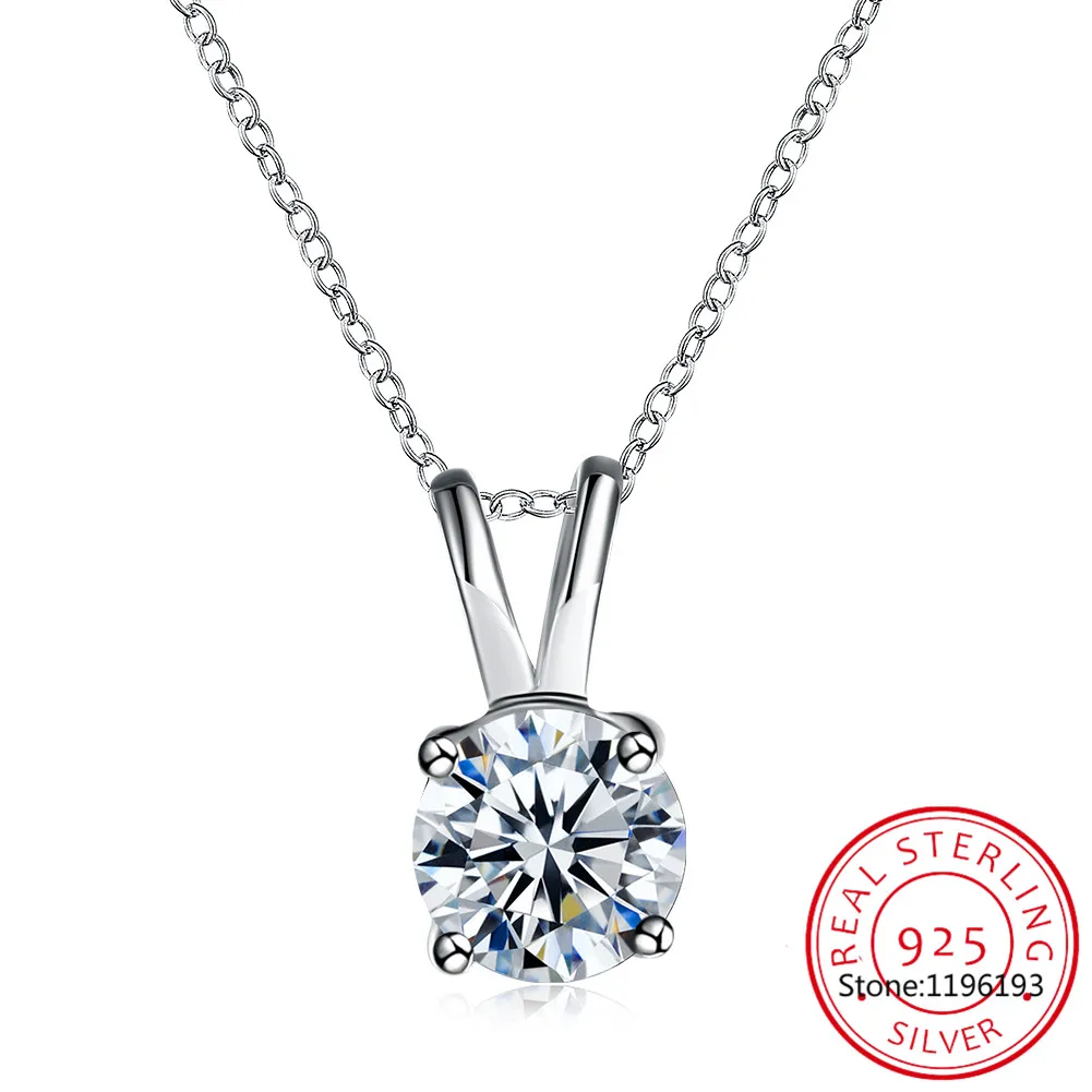 

Ожерелье женское из серебра 6,5 пробы с муассанитом 1 карат, 925 мм