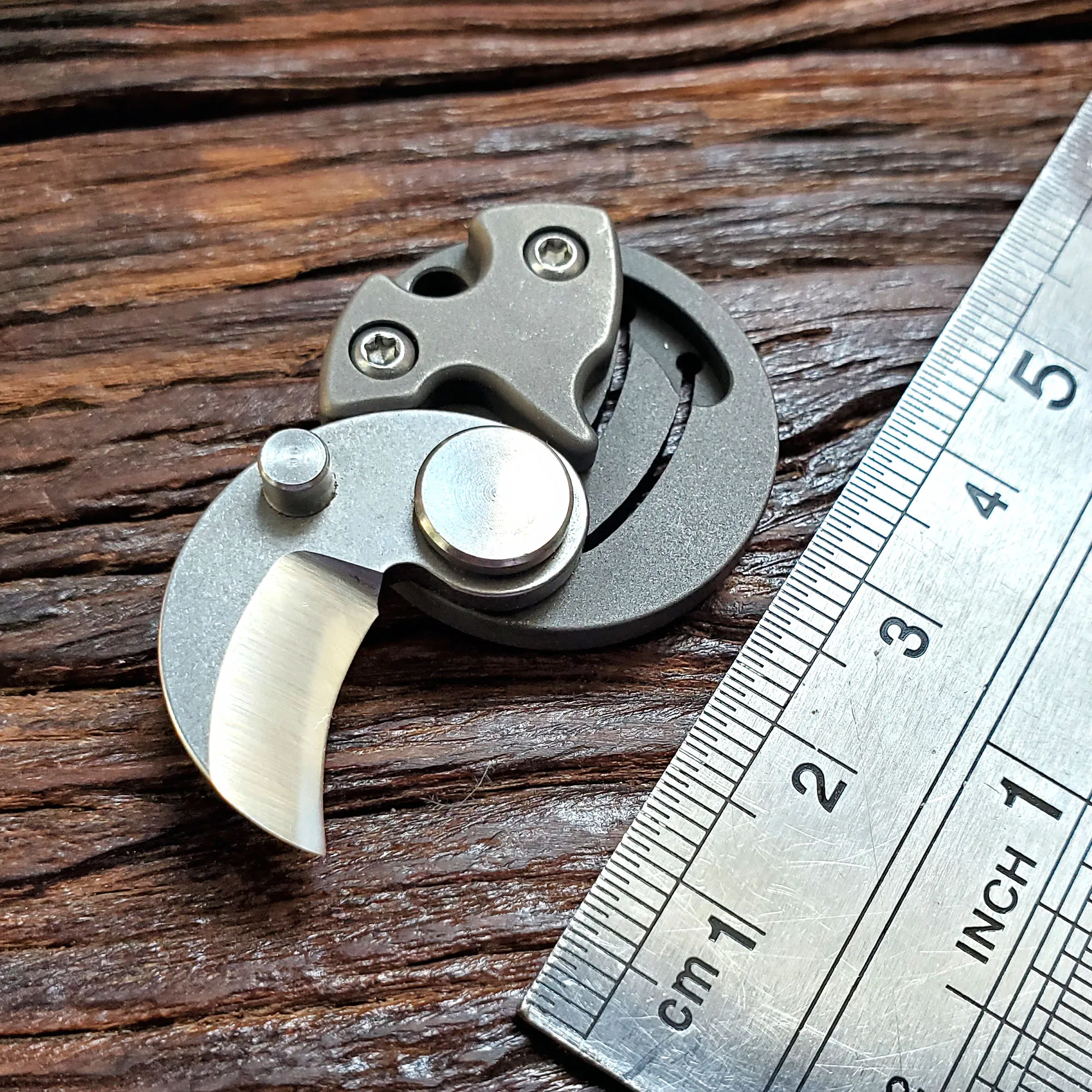 JSSQ Монетный нож коготь титановая ручка D2 лезвие мини брелок карманные складные