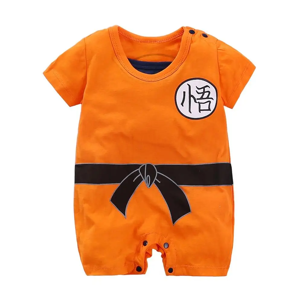 Short SON GOKU Одежда для маленьких мальчиков комбинезоны для новорожденных, хлопок, Жемчуг дракона, Сон Гоку, детские комбинезоны осеннее боди, костюм на Хэллоуин - Цвет: Short SON GOKU