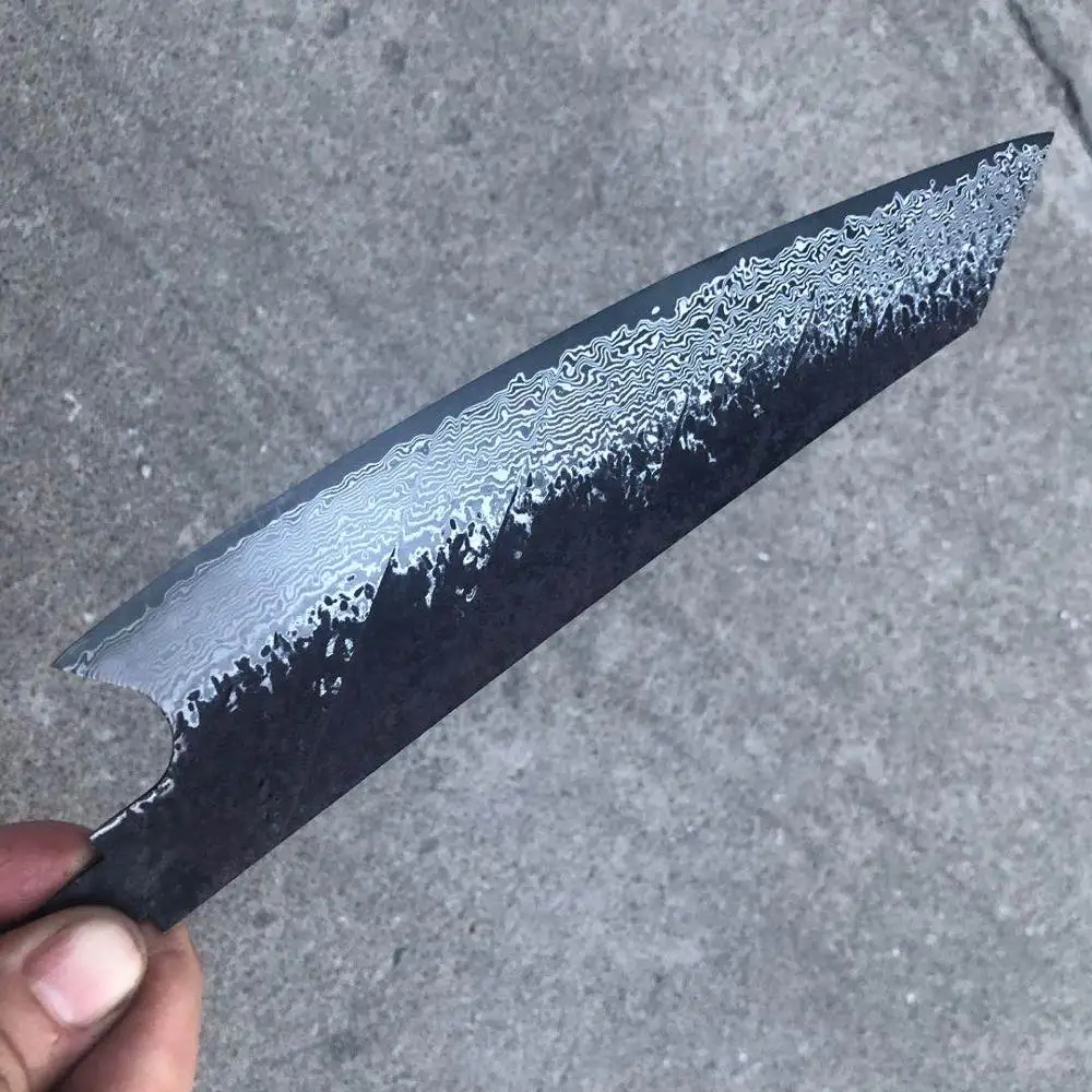 Острый шеф нож сделай сам vg10 лезвие из дамасской стали полуготовый заготовка