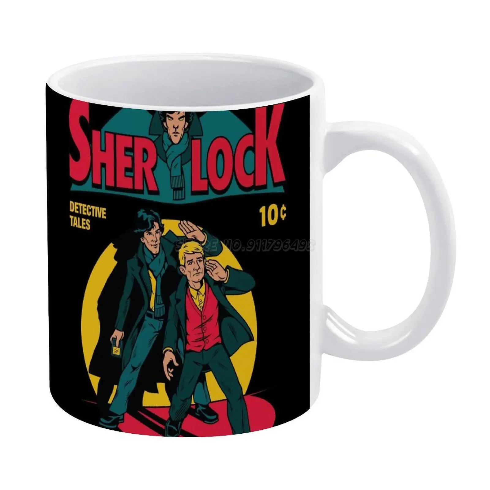 Белая комиксная кружка Sherlock забавная чайная чашка с индивидуальным принтом