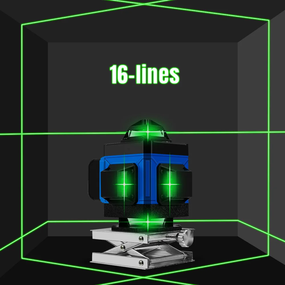 16 Lines 4D /8 2D Green Laser Level Self-Leveling Wireless Remote 360 Horizontal &amp Vertical Cross With Battery | Инструменты