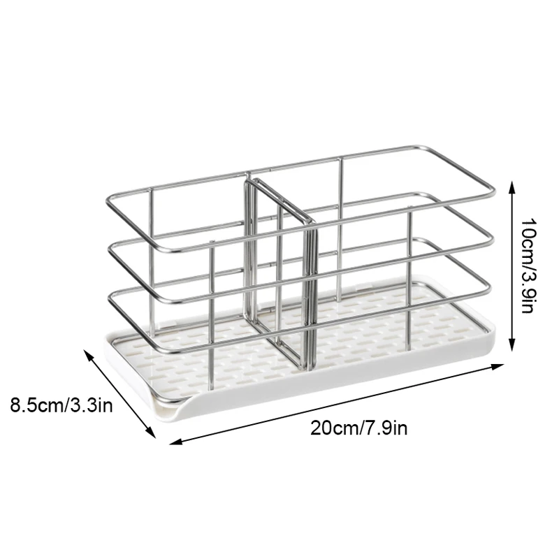 

Sponge Holder Soap Drain Storage Rack Kitchen Sink Organizer Tools Rag Dishcloth Brush Holder Iron Shelf Bathroom Organizer