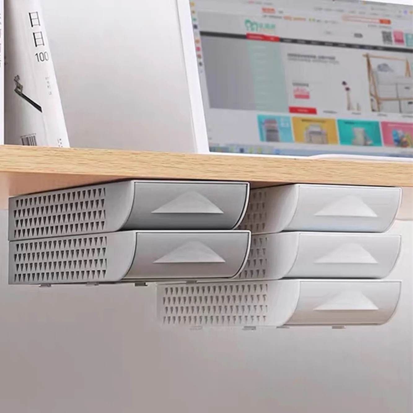 Клейкие ящики под столом для хранения офисных подставка ручек и карандашей