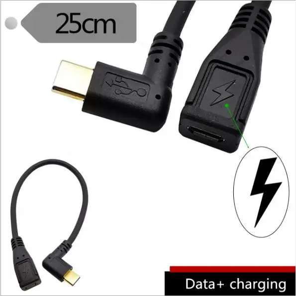 Позолоченный 90 ° Боковой изгиб type C revolution Micro5pin женский Android мобильный телефон