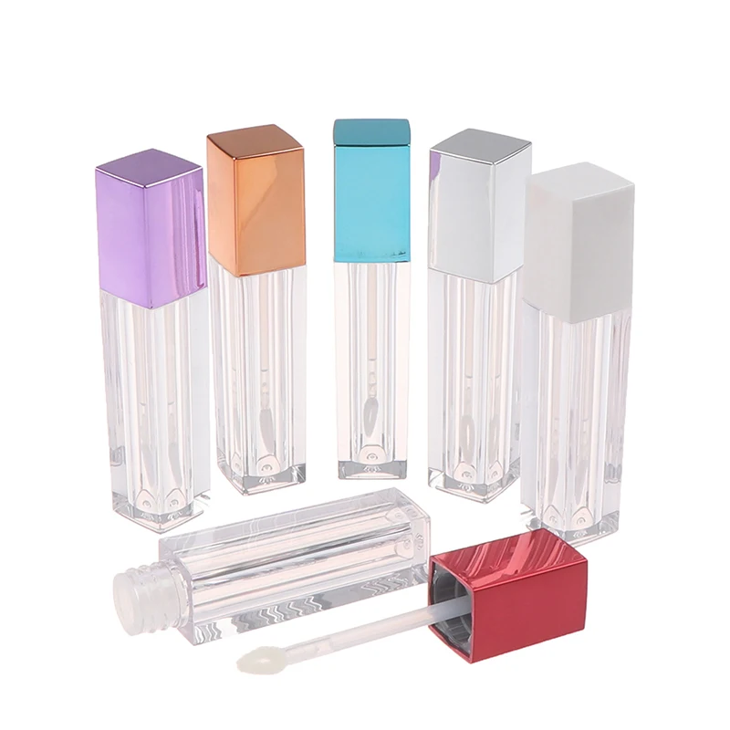 

1 шт. 5,5 мл пустая квадратная трубка блеск для губ Высокая Класс прозрачный Пластик блеск для губ контейнеры для Наполнения Бутылок упаковки ...