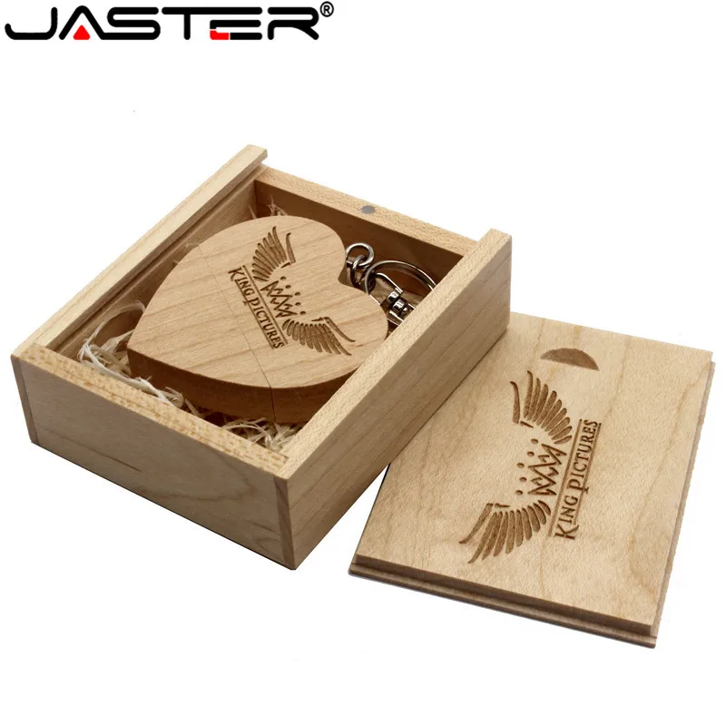 JASTER 1 шт. Бесплатная доставка логотип грецкий орех Дерево Сердце usb + коробка USB