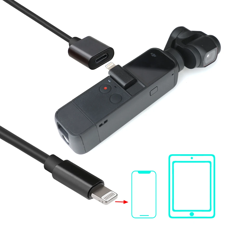 100 см Удлинительный кабель Type c IOS Micro USB для DJI Osmo Pocket /Pocket 2 Gimbal Accessories Data Line