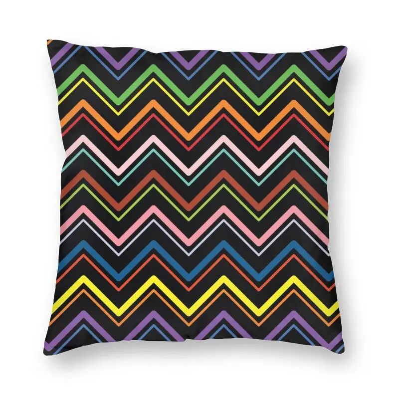 

Chevron Zigzag Pattern Cushion Covers Sofa Living Room Bohemian Zig Zag Square Throw Pillow Cover 40x40