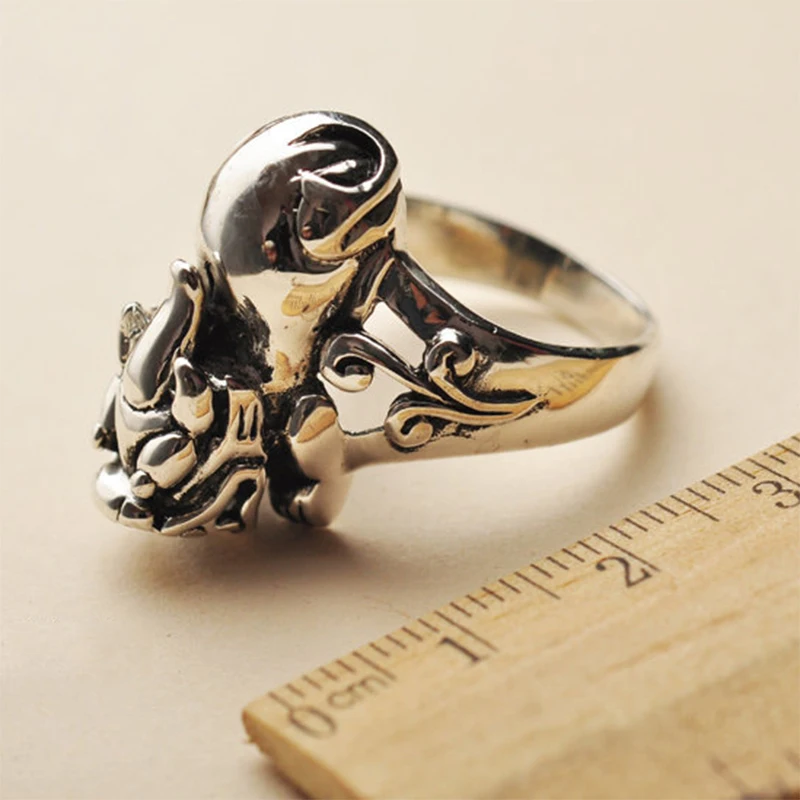 Реальные искусственные серебряные ювелирные изделия кольцо храбрости Pi Xiu