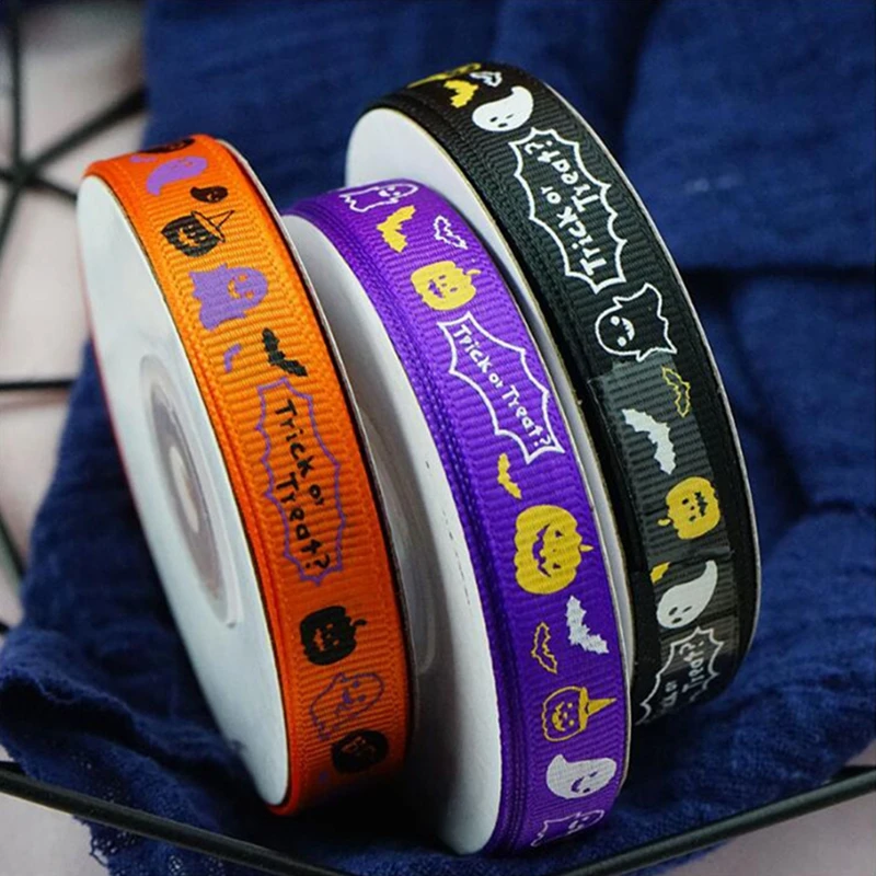 Горячая Распродажа 23 м лента для упаковки подарков на Хэллоуин оранжевый призрак