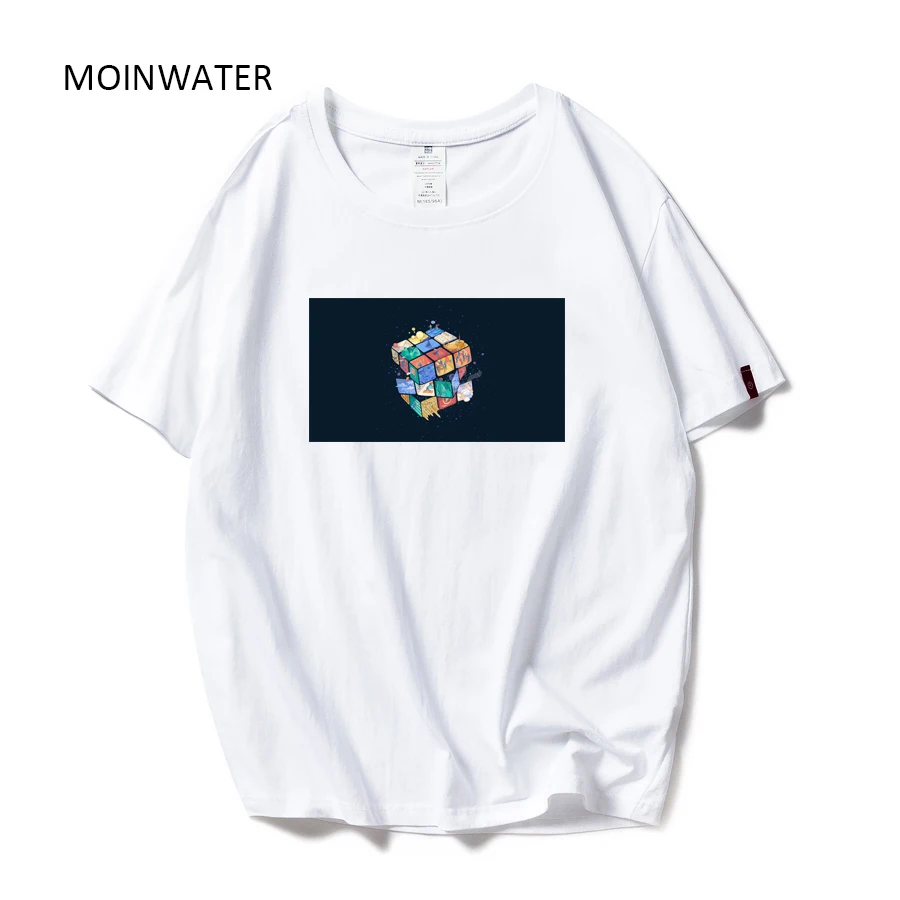 Женская Классическая хлопковая Футболка MOINWATER повседневная черно белая футболка