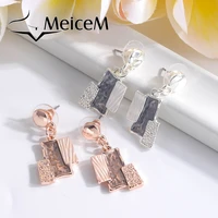 meicem womens fashion alloy jewelry earring enamel drop earring 2021 new designer geometric dangle earrings for wedding party