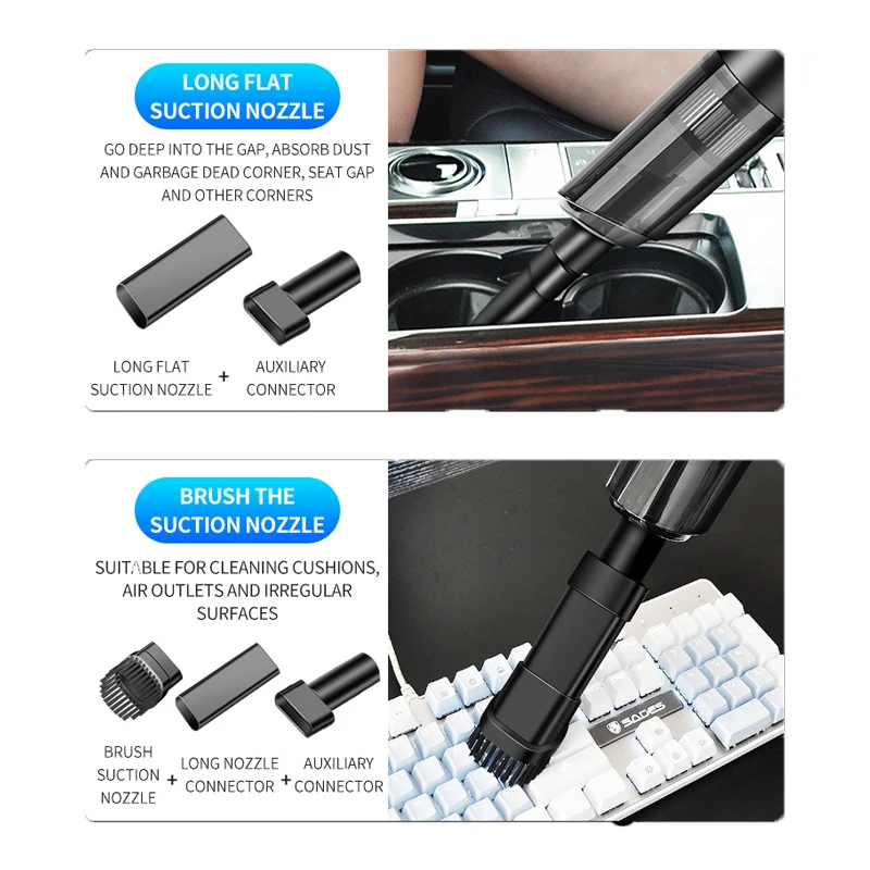 

Vacuum Cleaner Portable Handheld wireless Car Household Dual-use Mini Vacuum Cleaner 120W6000pa Powerful Suction
