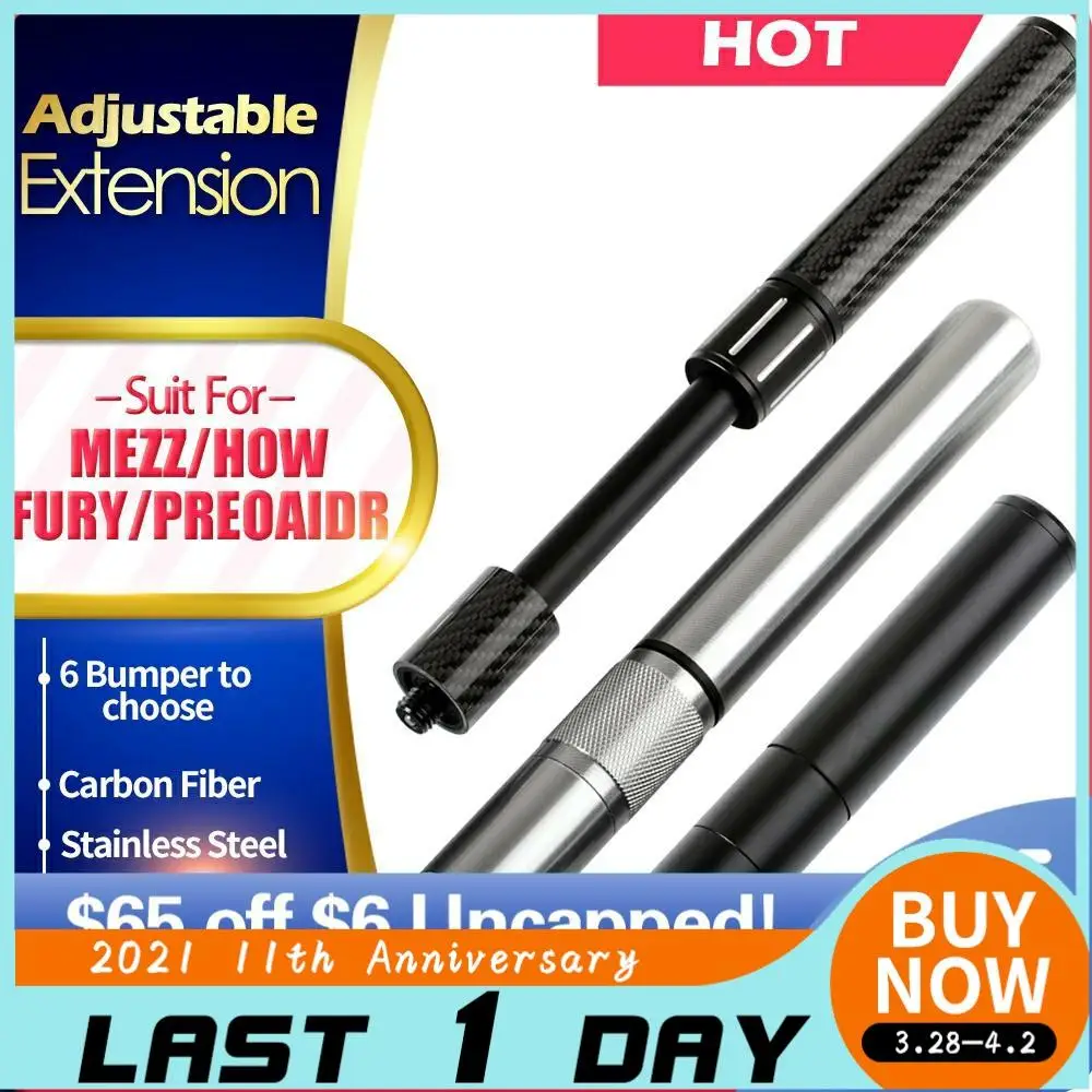 

KONLLEN Adjustable Extension Billiard 6Bumper To Choose Durable Carbon Fiber Cue Extension Suit For MEZZ/HOW/FURY/PREOAIDR/ZOKUE