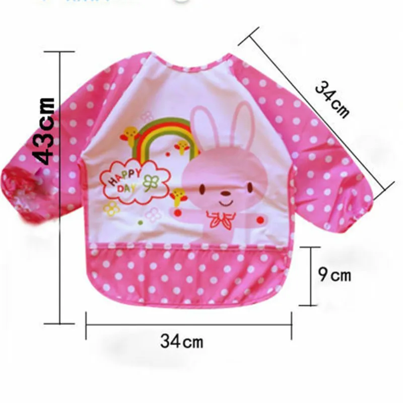 Long Sleeve Children Baby Bibs Bib Apron Waterproof Coverall Art Craft Paint Smock Feeding Bib Blouse Toddler Children