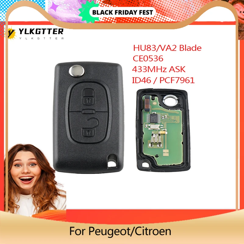 YLKGTTER 2 кнопочный пульт дистанционного управления ключ доступа без ключа для Peugeot
