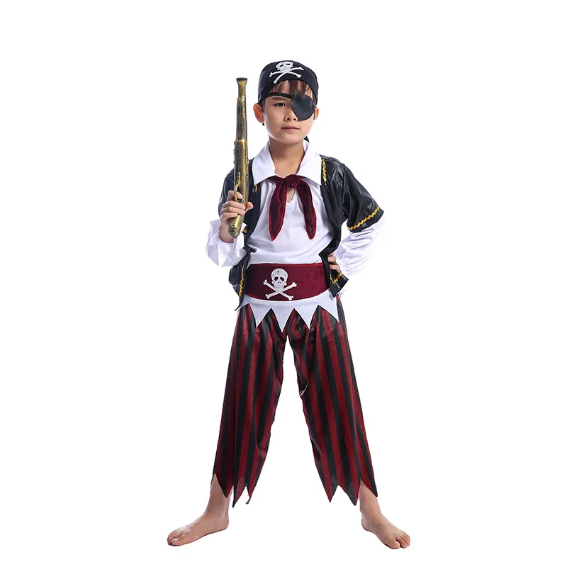 

Little Pirates Of Caribbean Cosplay Halloween Costume For Kids Boys Carnival Party Show Performance Child's Cool Gift