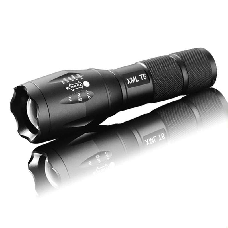 

Outdoor Powerful Flashlight Torch E17 XML T6 5000 Lumens Aluminum Waterproof Zoomable CREE LED Light 18650 Or AAA Battery