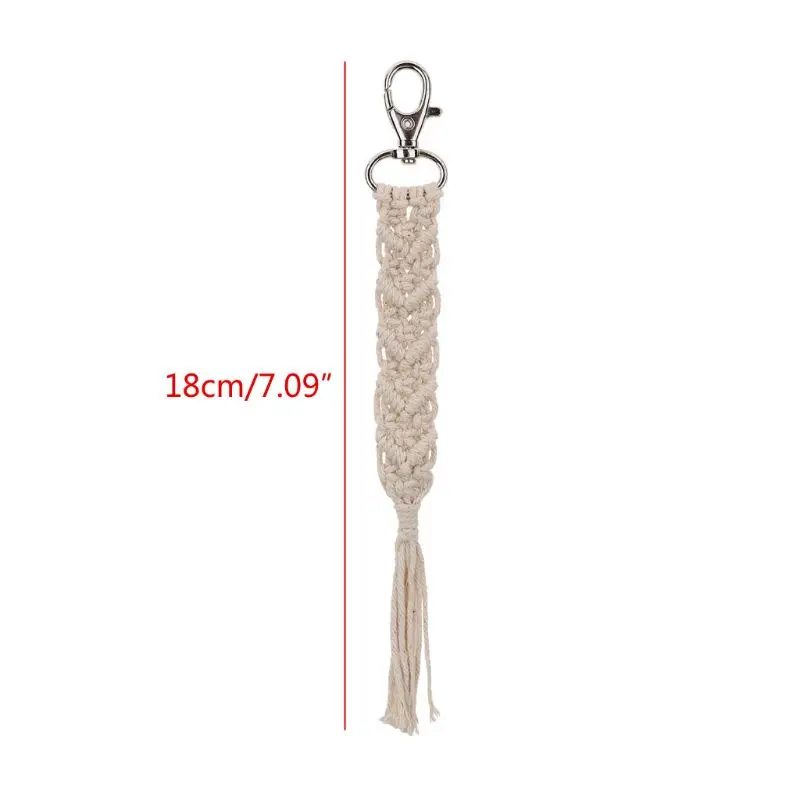 

Tassel Keychains Women Boho key Holder Keyring Macrame Bag Charm Car Hanging