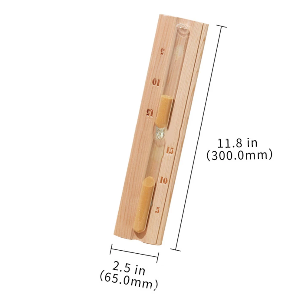 

Wooden Sauna Hourglass Wall Mounted Rotating 15mins Sandglass Clock White Sand Timer for Home Store Swimming Pool Use