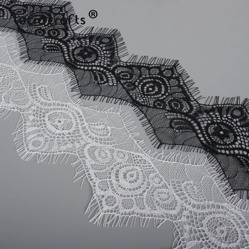 3 метра 7 5 см белый черный ресницы кружева вышитые отделка ленты Ткань DIY