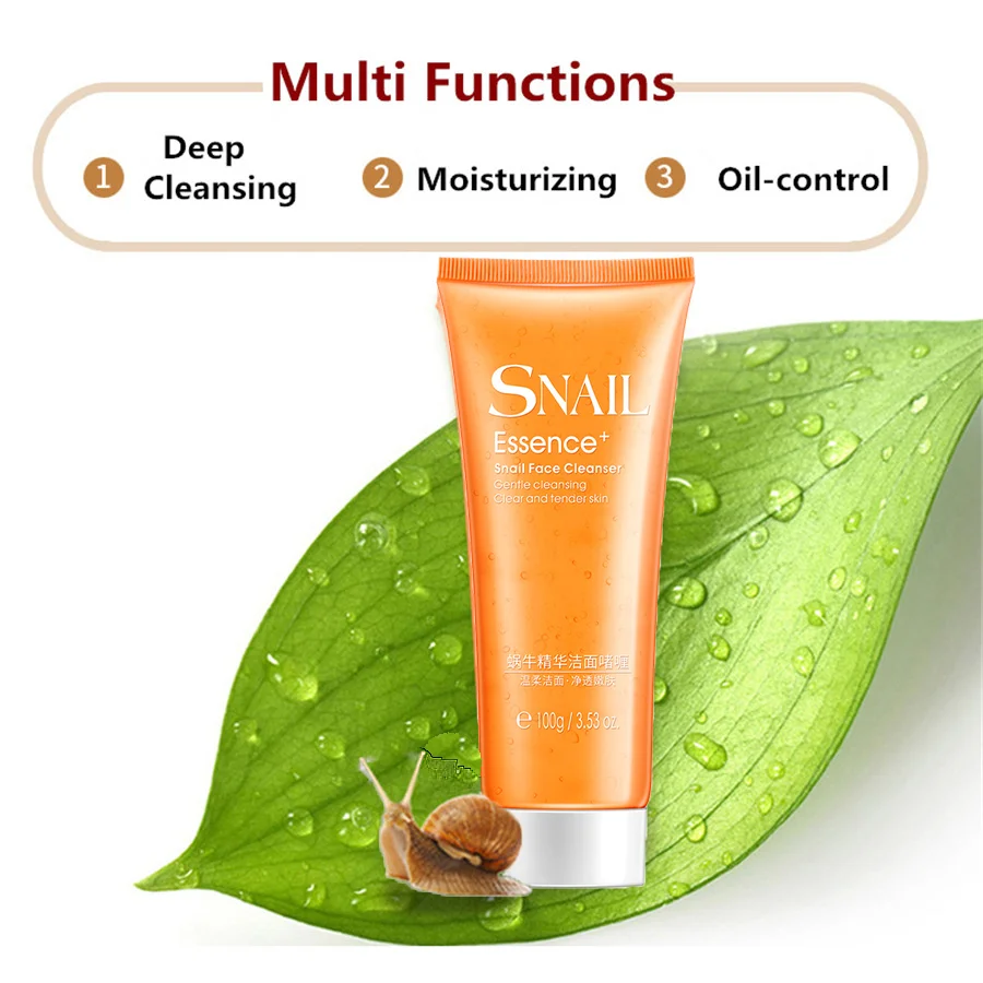 

LAIKOU Snail Facial Cleanser Facial Cleansing Oil Control Wash Anti Aging Deep Cleansing Moisturizing Pore Shrinking Cosmetics