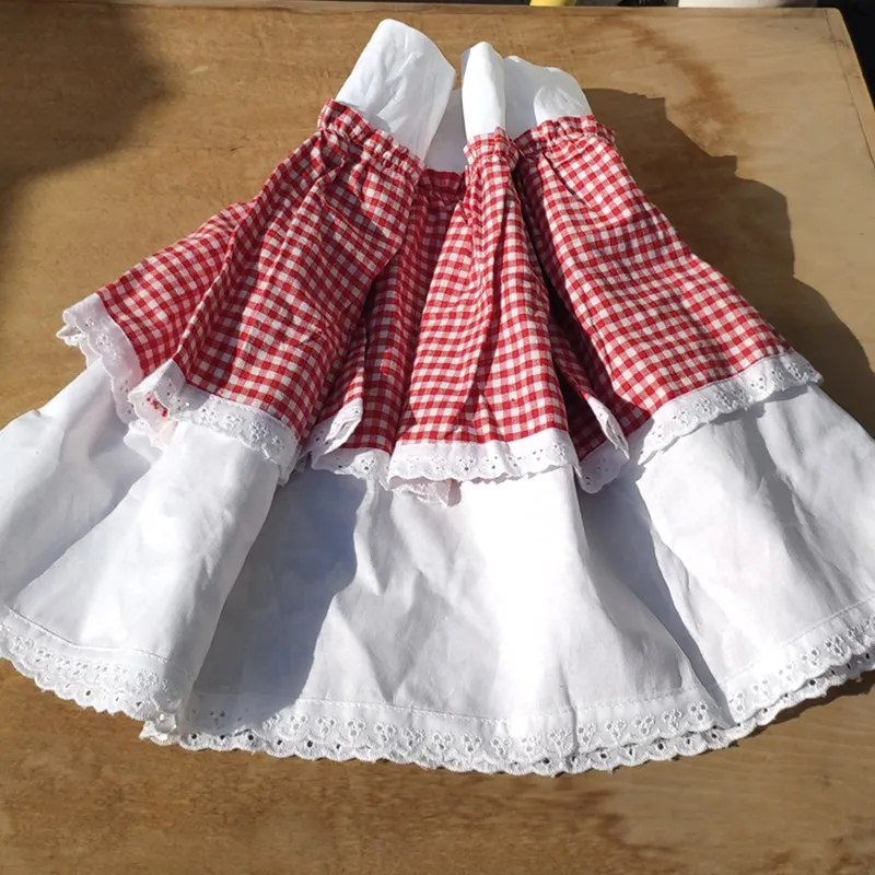 

New red plaid pattern Cabinet Short curtain. Cotton double-layer fabric curtains. Decorative half curtain. Door curtain.