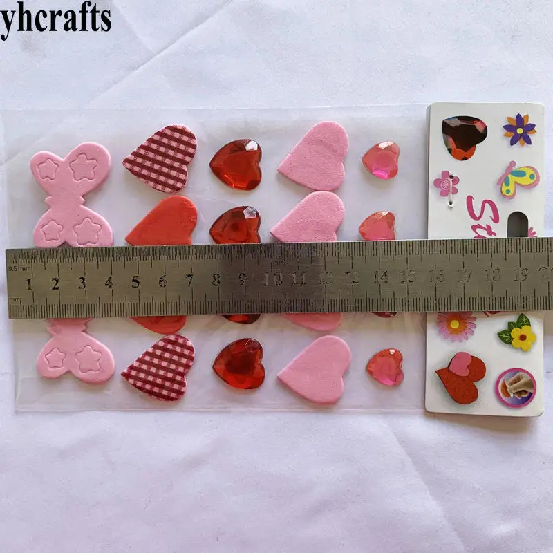 1 пакетов/лот 3D пенопластовые наклейки в форме сердца алмазов украшение на День