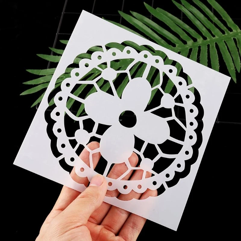 

16pcs/set Mandala Drawing Template Ruler Stencil Painting Board DIY Album Decoration Tool Craft School Supply