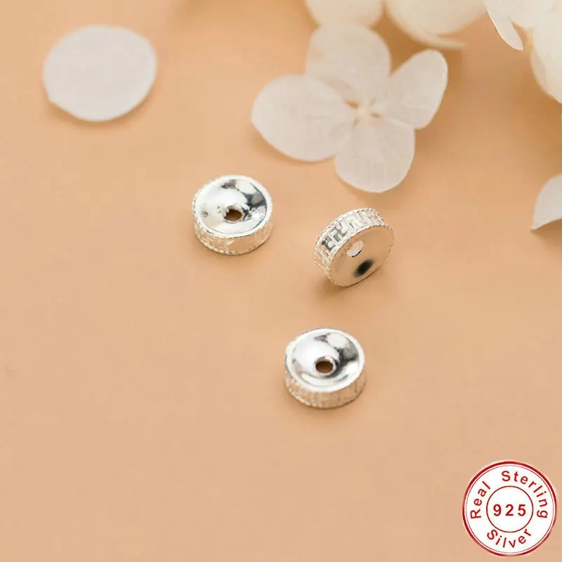 

8*8*3mm 925 Sterling Silver Buddhism Sign Spacer Beads Charm Loose Beads Suit for Bracelet Necklace DIY Jewelry Making