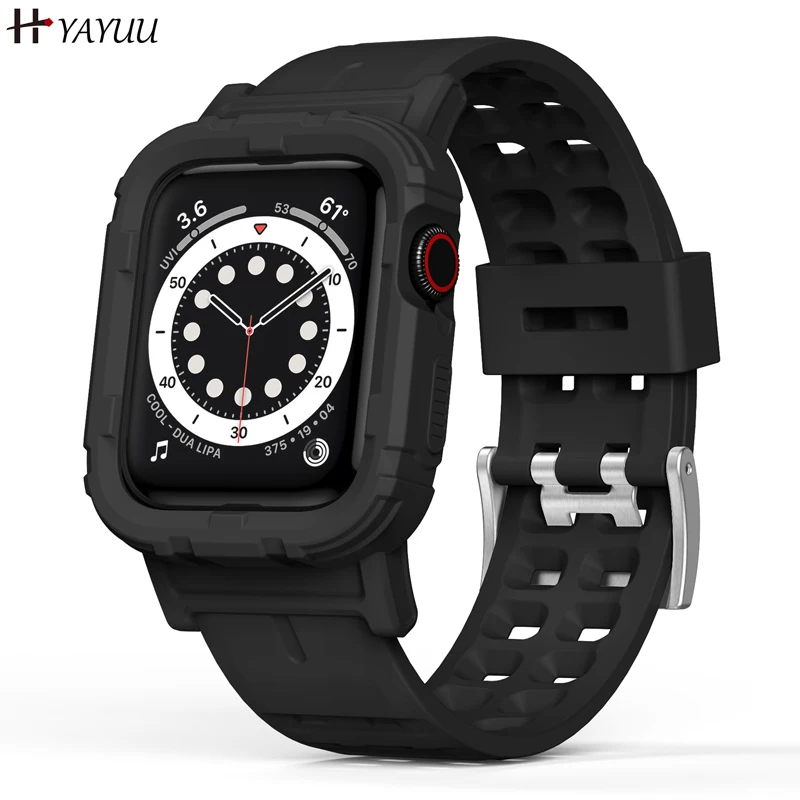 

YAYUU for Apple Watch Band 38mm 40mm 44mm 42mm with Bumper Case, Rugged Protective Case with Bands for iWatch SE Series 6 5 4 3