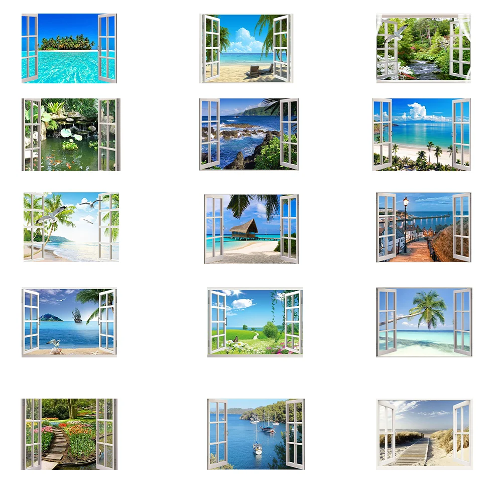 

5D Diamond Painting Environmental Crafts Full Diamond Embroidery "Window sea landscape" Home decor
