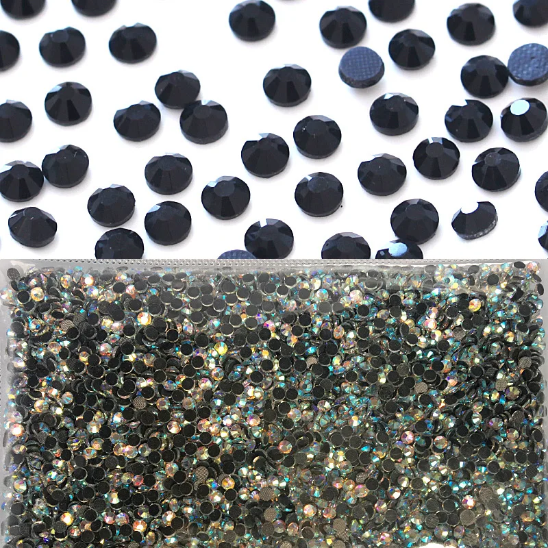 Mulitcolor стразы DMC исправление стразы Flatback Стеклянные стразы горячей фиксации стразы для свадебного платья B3068 - Цвет: Black