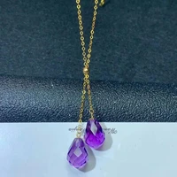 shilovem 18k yellow piezoelectric amethyst pendants fine jewelry women trendy no necklace classic plant gift 811mm mymz0811665z