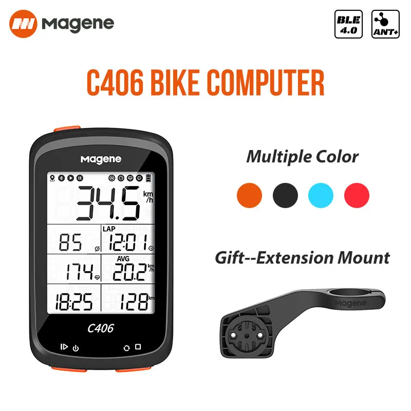 

Magene C406 Bike Smart Computer Wireless GPS+Waterproof Speedometer MTB Bike Road Bicycle Monito Stopwatchring Cycling Data Map