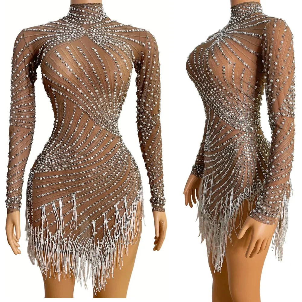 Glitter Fringes Rhinestones Bodysuit Women Stage Dance Costume Nightclub Outfit Female Singer Drag Queen Show Wear | Тематическая