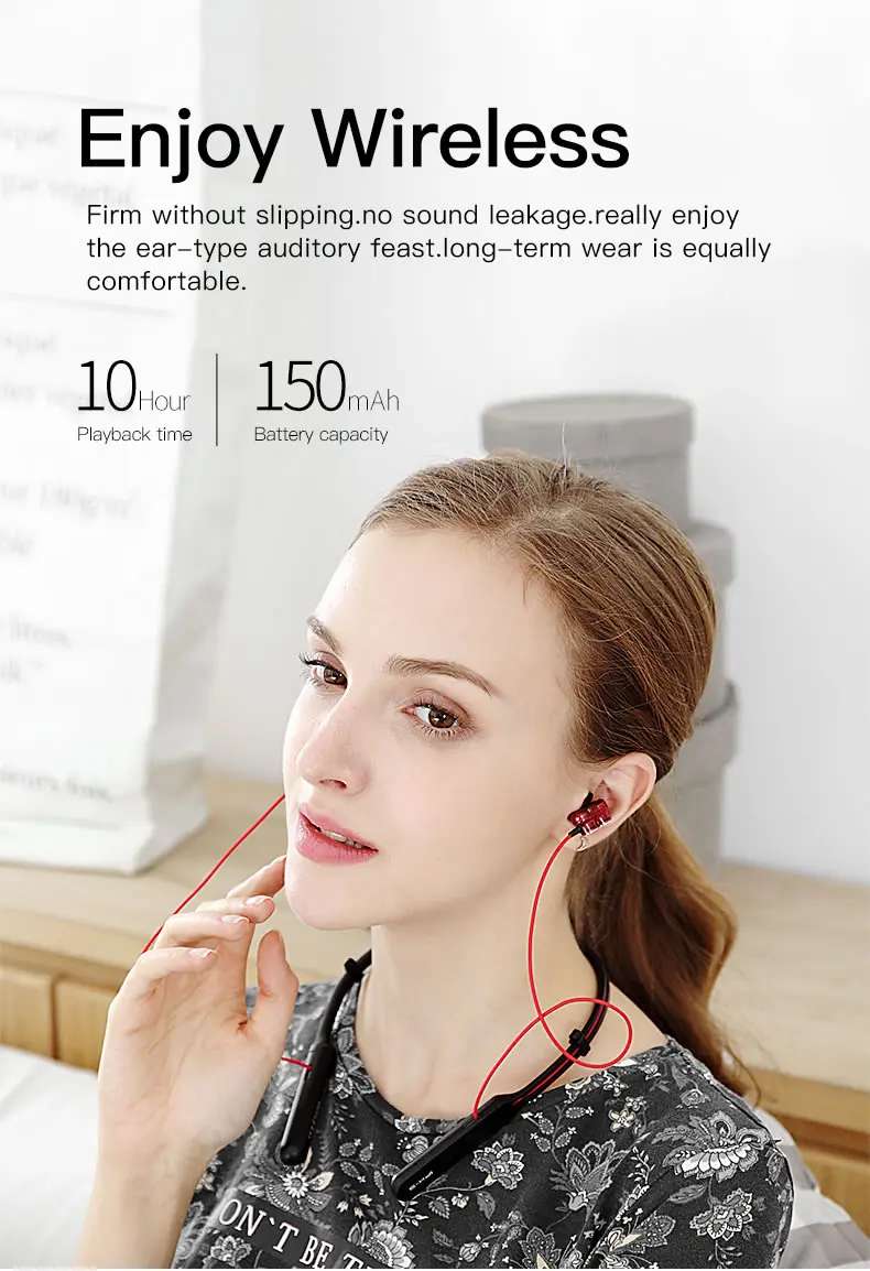 Plextone BX345 Bluetooth беспроводные наушники Шейная гарнитура для iPhone, двойные динамики наушники спортивные наушники для бега с микрофоном гарнитура