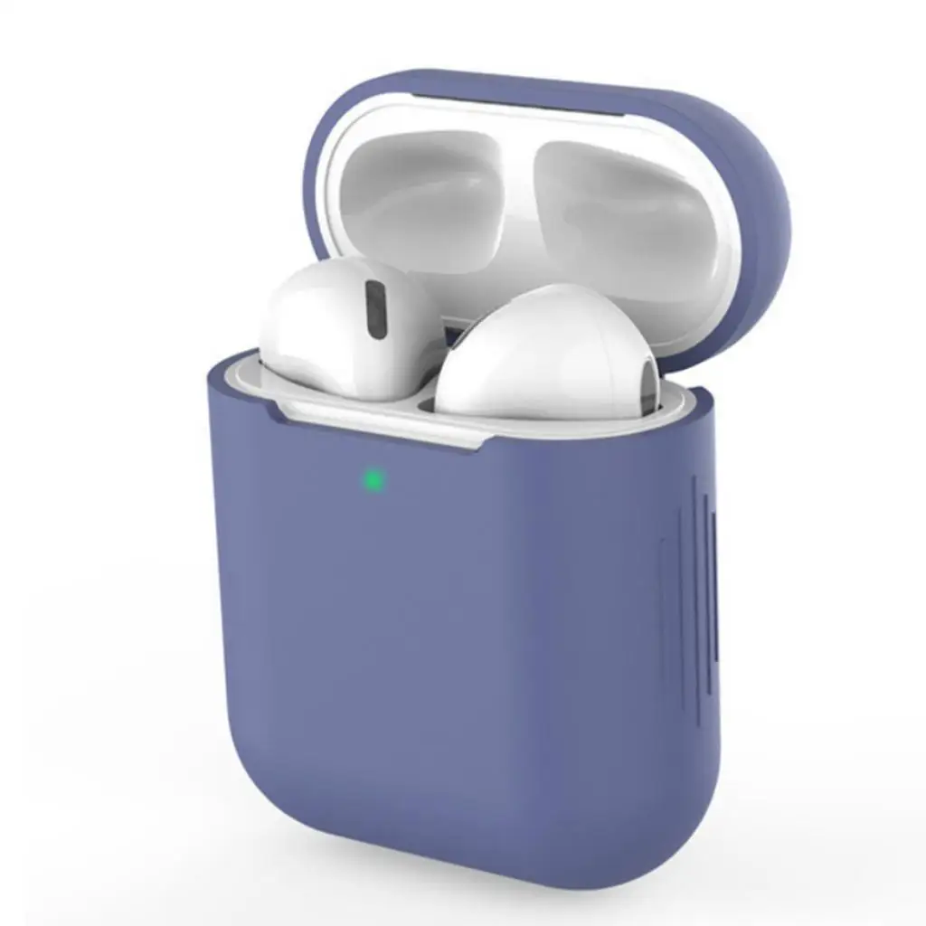 Midnight blue Чехол для наушников для Apple AirPods 1 2 силиконовый чехол Беспроводная Bluetooth сумка для наушников Защитный для AirPod Air pods Тонкий чехол - Цвет: Midnight blue