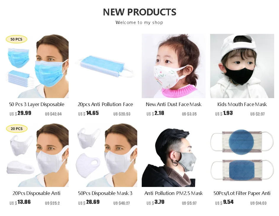 

Anti Pollution Face Mask Disposable Nonwoven Mask Anti Haze Mouth-muffle Anti-dust Mouth Mask Face Muffle 3 Layers 20pcs/lot