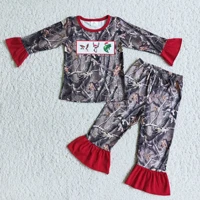 baby girls leaves pajamas toddlers printed sleepwear kids boutique wholesale nightclothes sets children outfits brown clothing