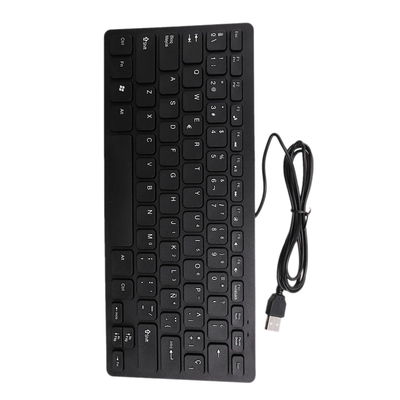 Проводная USB испанская/английская двуязычная клавиатура для планшета/Windows