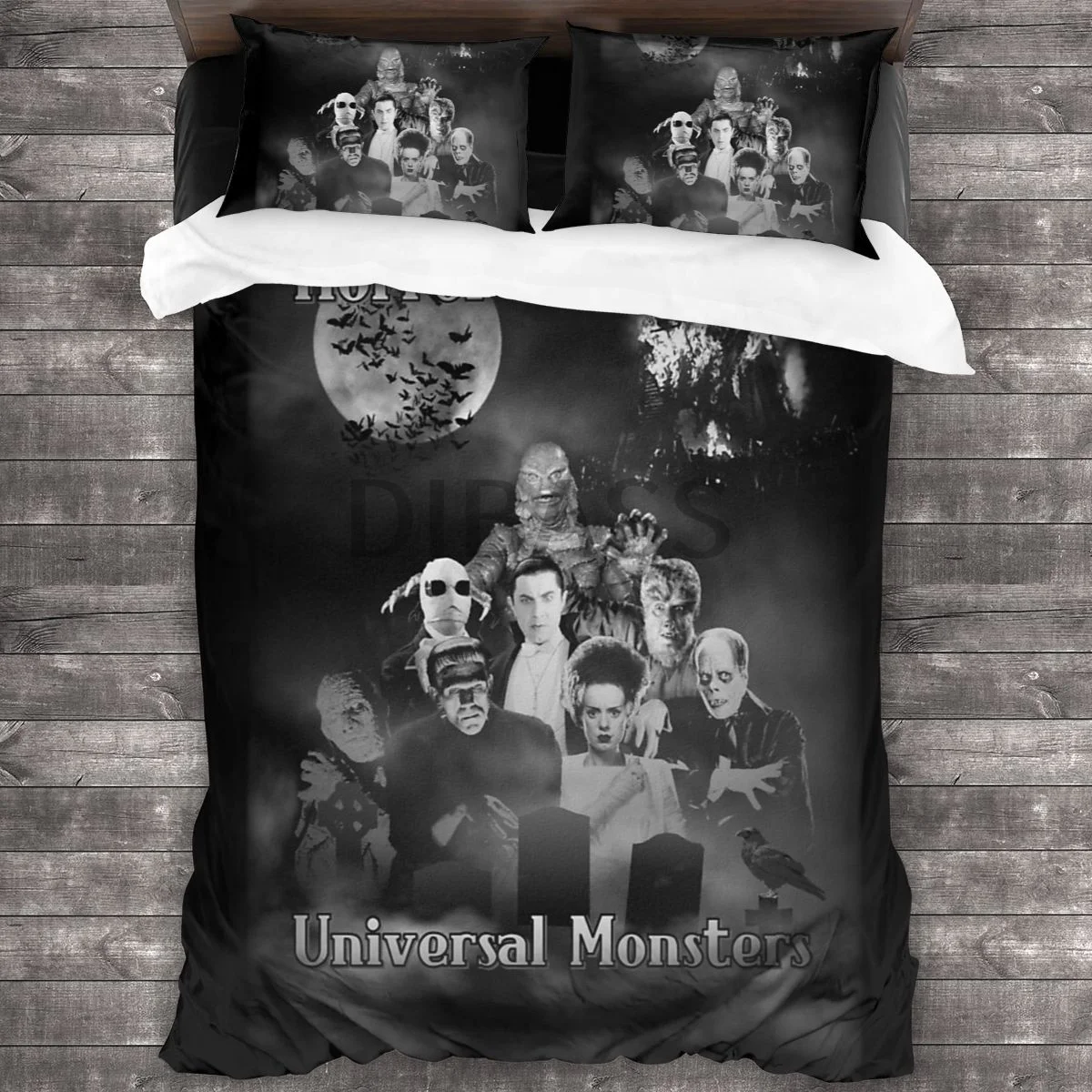 

Horror Club - Universal Monsters. Comforter Set with 2 Pillowcases，Soft Microfiber Bedding Set Duvet Cover