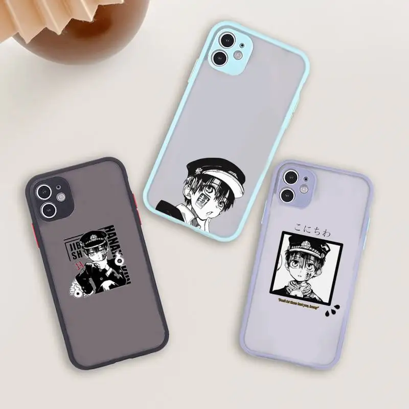 

Jamular Toilet Bound Hanako Kun Phone Case For iPhone 12 11 Mini Pro XR XS Max 7 8 Plus X Matte transparent blue Back Cover