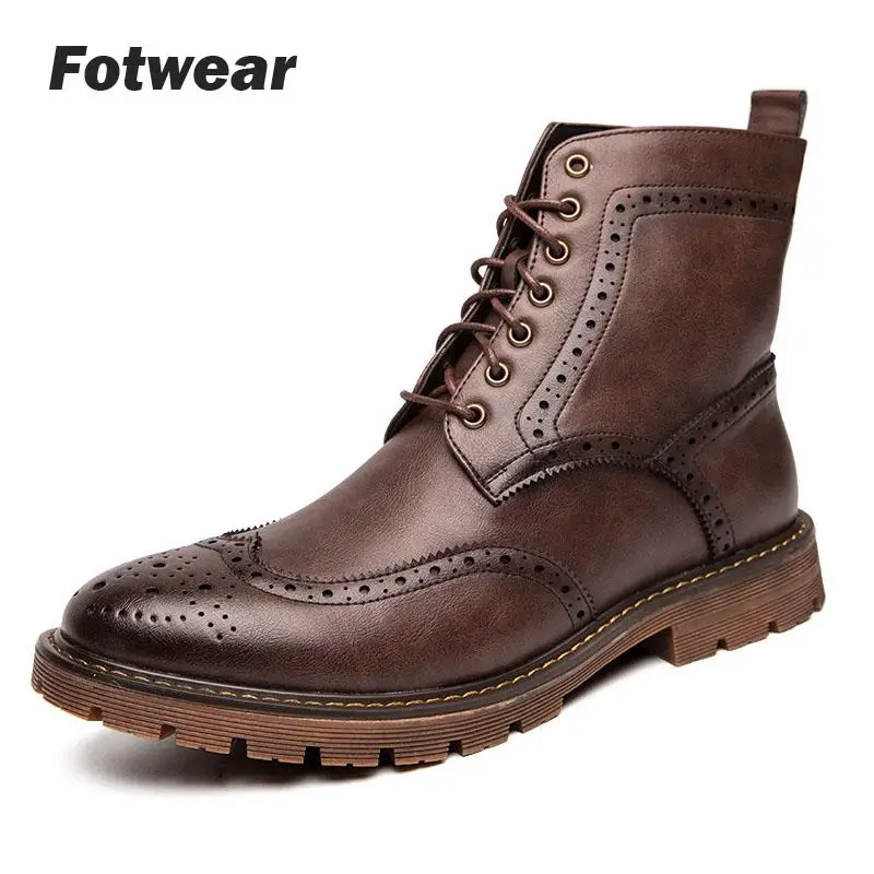 Fotwear/мужские кожаные ботинки на шнуровке Мужская повседневная обувь Современные