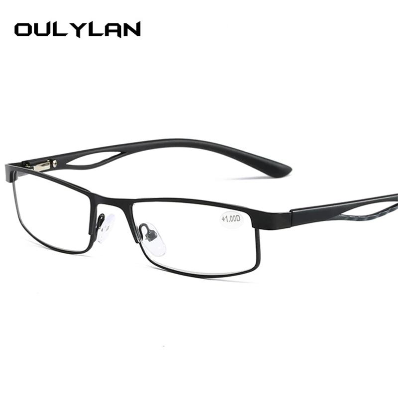 Oulylan бизнес очки для чтения мужские ретро сплав половинки в оправе