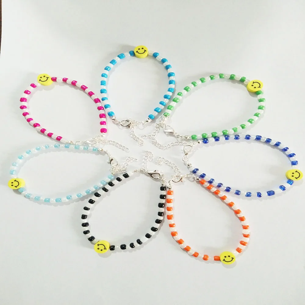 Богемный этнический модный двухцветный браслет из рисовых бусин 2021 мягкая